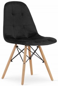 Scaun de masa din catifea neagra, DUMO