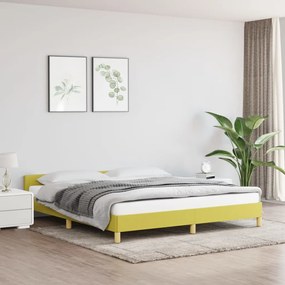 Cadru de pat cu tablie, verde, 160x200 cm, textil Verde, 160 x 200 cm