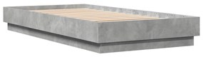 839633 vidaXL Cadru de pat, gri beton, 90x190 cm, lemn prelucrat