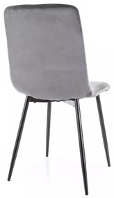Scaun Daren velvet gri/negru Blu14