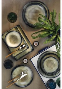 Set veselă din porțelan, 26 piese, albastru/maro