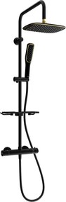 Mexen KT49 set de duș exterior cu duș de ploaie și baterie termostatică, negru/auriu - 771504993-75