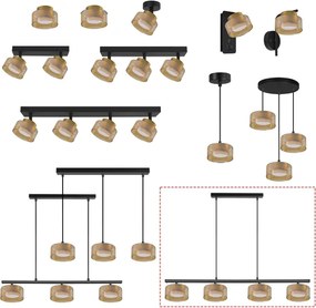 Brilagi - Lustră suspendată AURA LUX 4xGX53/30W/230V negru/auriu