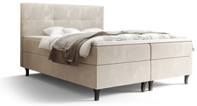 Pat matrimonial Boxspring 140 cm Lumba (bej) ( cu saltea și sp. depozitare). 1046676