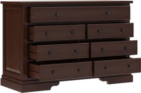 Comodă lemn masiv nuc Louis 7 Sertare, 145 × 55 × 90 cm