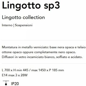 Lustra suspendata design modern Lingotto sp3 negru