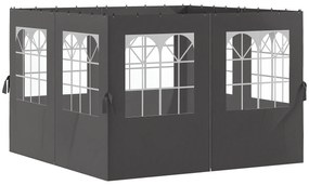 Outsunny Panouri laterale pentru pergolă, 4 panouri laterale pentru pavilion de grădină, cu fermoare, 3 x 4 m pergolă, Gri închis | Aosom Romania