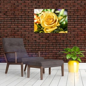 Tablou pe sticlă cu trandafir (70x50 cm)