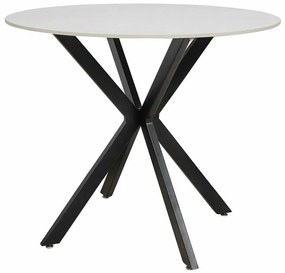 Masă de bucătărie Talia 90 cm, marmură / negru