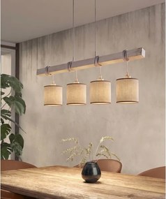 Brilagi - Lustră LED pe cablu NUBILA 4xE27/60W/230V gri/maro
