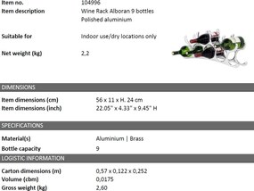 Suport design LUX pentru 9 sticle de vin Alboran M