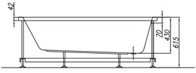 Cada dreptunghiulara Kolpasan, Tamia, 150 x 70 cm, acril