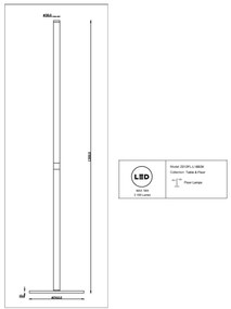Lampadar, Lampa de podea LED design modern Ray negru