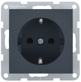 Priza simpla cu impamantare 16A, IP20, Night, Panasonic Karre Plus 55 Soft Touch