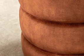 Taburete cu spatiu de depozitare, Catifea Maro ruginiu, VOQUE 50cm