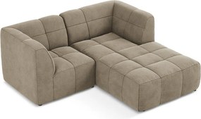 Colțar maro cu tapițerie din catifea (cu colț pe partea dreaptă/cu șezlong) Aloha – Makamii