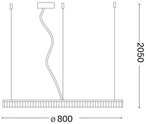 Lustră LED pe cablu Ideal Lux CROWN LED/42W/230V 3000K d. 80 cm CRI 90 alamă