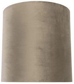 Abajur de catifea gri-maroniu 40/40/40 cu interior auriu