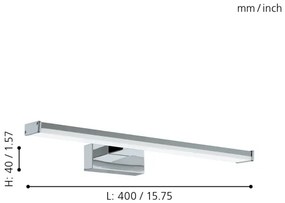 Aplică LED pentru oglindă de baie Eglo 79532 SARNOR 7,4W/230V 40 cm IP44 crom