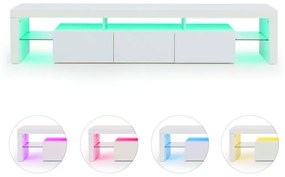 Quentin Lowboard TV Board LED culoare albă obiect de iluminat