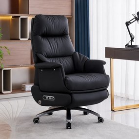 Royal Executive AeroComfort P189 – Scaun Executiv Premium din Piele Naturală, Reclinabil Electric, Încălzire, Ventilație și Masaj Airbag, Suport pentru Picioare, 150 kg, Negru