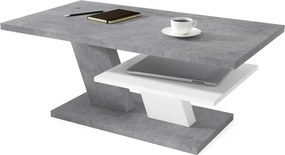 CLIFF MAT beton + alb mat, masuta de cafea
