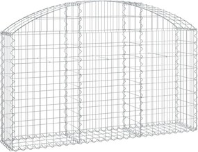 vidaXL Coș gabion arcuit, 150x30x80/100 cm, fier galvanizat