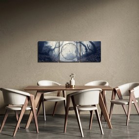 Tablou - Pădurea în ceață (cu ceas) (90x30 cm)