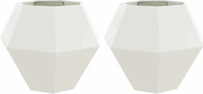 vidaXL Jardinieră 2 pcs Alb 100 x 100 x 80 cm Oțel