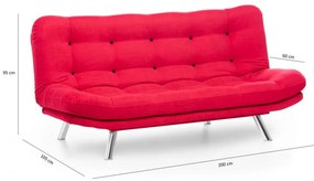 Canapea Extensibilă cu 3 Locuri Misa Sofabed, Rosu