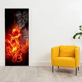 Fototapeta pentru ușă - trandafirii în foc (95x205cm)