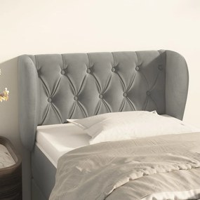 vidaXL Tăblie de pat cu aripioare gri deschis 83x23x78/88 cm catifea