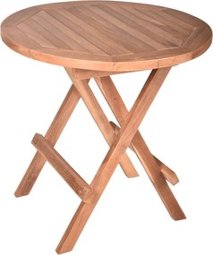 Masă auxiliară de grădină rotundă din lemn de tec ø 50 cm Mitan – Garden Pleasure