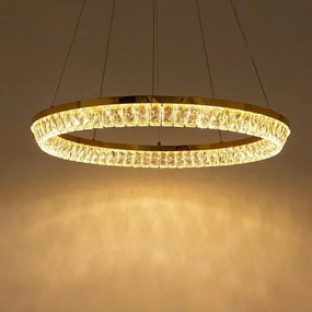 Lustra suspendata LED, Metal, Sticla, SAYOV 100 auriu