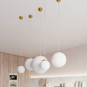 Sollux SL.0715 - Lustră suspendată pe cablu TOYA, 1xE27/60W/230V, Ø 20 cm, alb/auriu