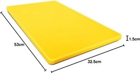 Tocator profesional pentru carne de pasare Kesper 30150, standard HACCP, Gastronorm 1/1, rezistent pana la 95 °C, picioruse antiderapante, suprafata care protejeaza lamele, galben