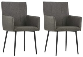 vidaXL Scaune de sufragerie cu cotiere 2 buc țesătură taupe