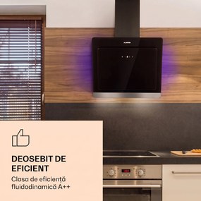 Klarstein Aurora Eco 60, hota, 60 cm, montată pe perete, 585 m³/h, A+, control tactil, negru