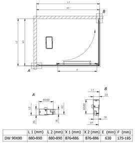 Cabina dus patrata cu usa glisanta rotativa KolpaSan Stellar DW 90x90 cm, crom lucios