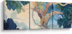 Tablou – Arbore cosmic (cu ceas) (90x30 cm)