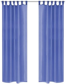 vidaXL Draperii din voal, 2 buc., 140 x 225 cm, albastru regal