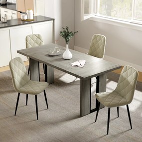 HOMCOM Masă de bucătărie în stil industrial pentru maxim 8 persoane Gri | Aosom Romania