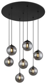 Lustră LED pe cablu Globo 56133-7H RIHA 7xG9/3,5W/230V fumuriu/negru