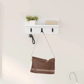 vidaXL Răcător de paltoane montat pe perete Alb 40 x 10.5 x 18 cm
