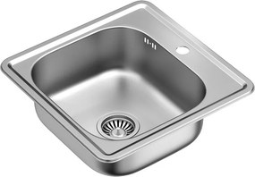 Chiuveta inox Quadron Joe 110 cu o cuva fara picurator finisaj inox texturat 48x48 cm