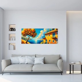 Tablou - Casă cu portocale II. (120x50 cm)