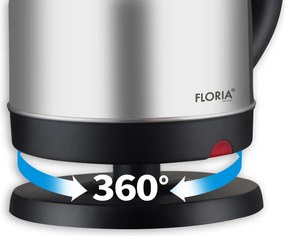 Fierbator electric Floria ZLN4902 Gri, putere 1500W, capacitate 2 L, indicator luminos