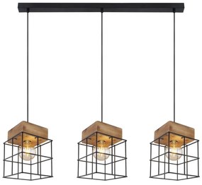 Lustra cu 3 pendule design modern MERRIL lemn 15530-3H GL