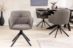 Set 2 scaune Pivotante, Piele Naturala, Taupe, Euphoria