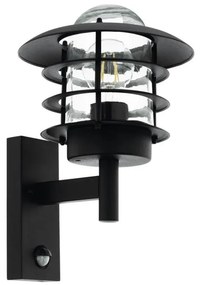 Aplică de exterior cu senzor Eglo 79555 ZAMALENA 1xE27/60W/230V IP44